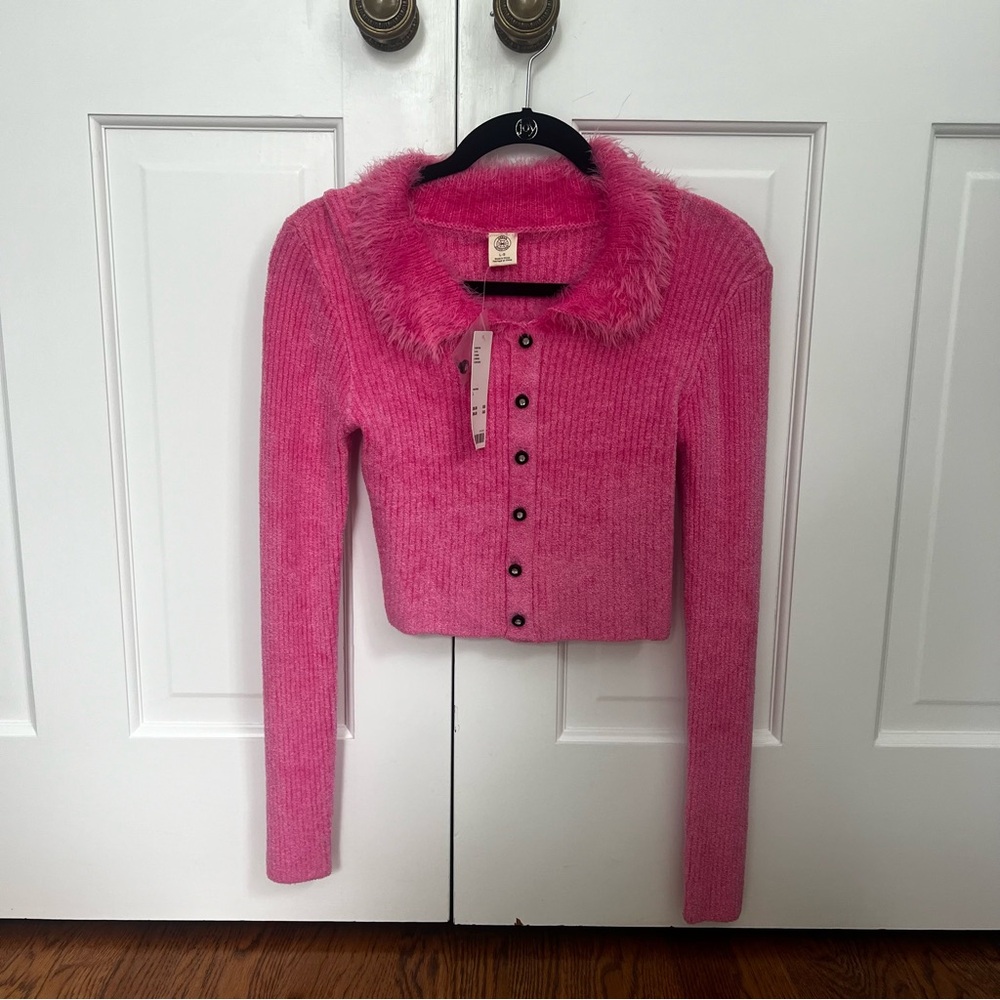 Urban Outfitters Y2k Hot Pink Chenille Sweater